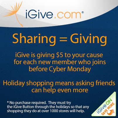 $5 Free for evey new member who tries iGive before Cyber Monday